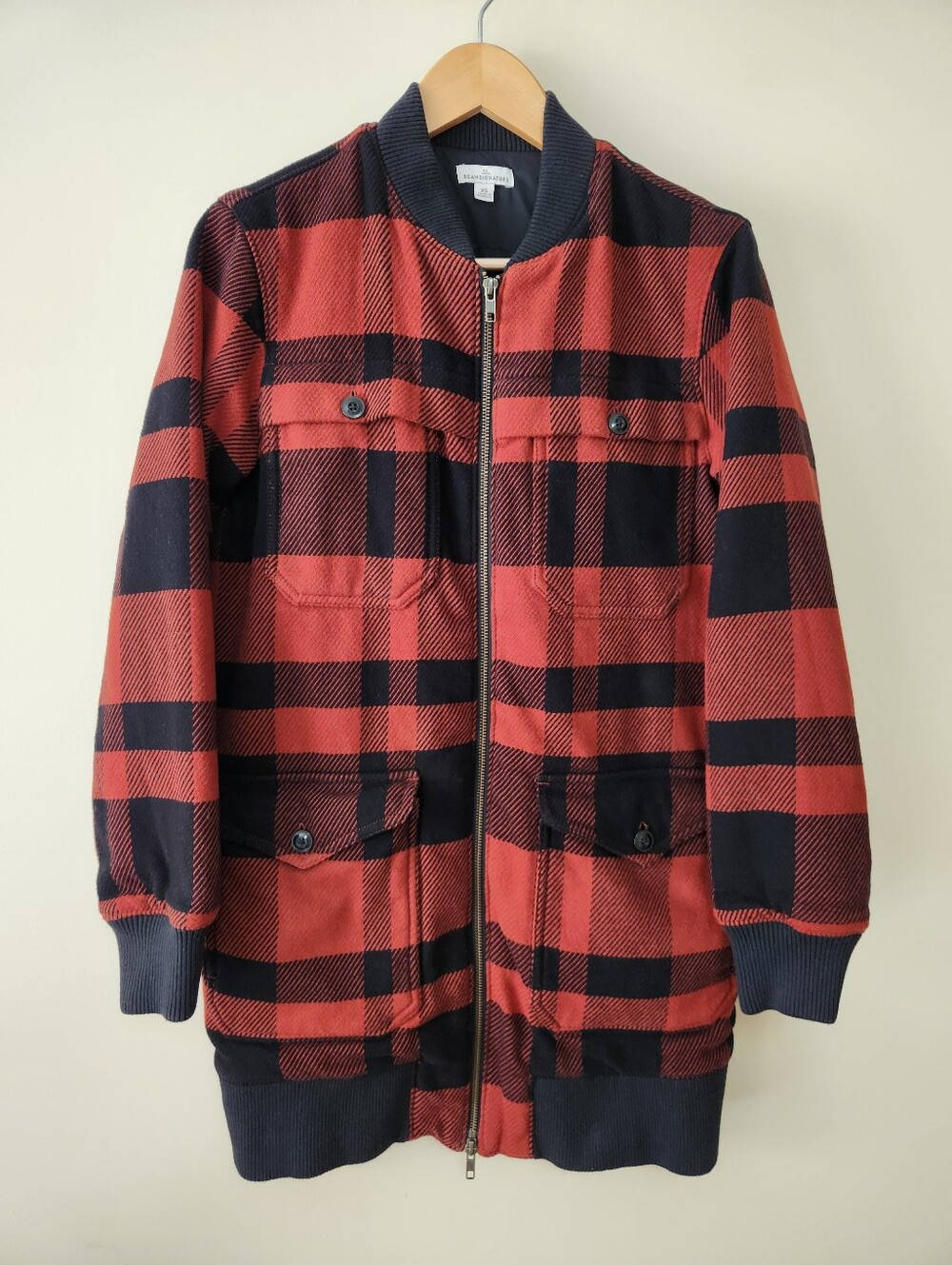 LL Bean Signature Chamois Long Bomber Jacket - XS
